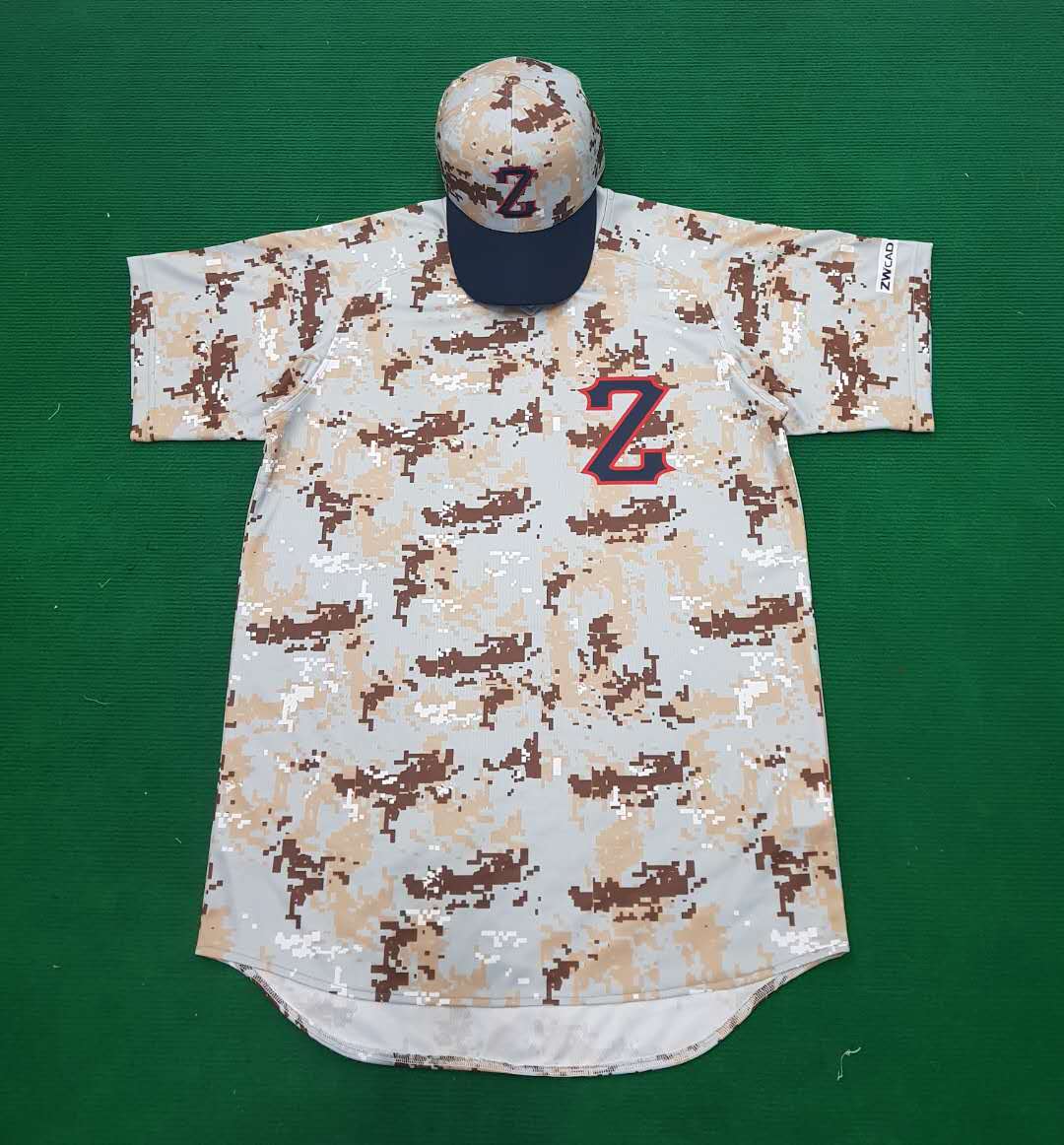 迷彩柄 グレー 灰色 野球ユニフォーム シャツ キャップ